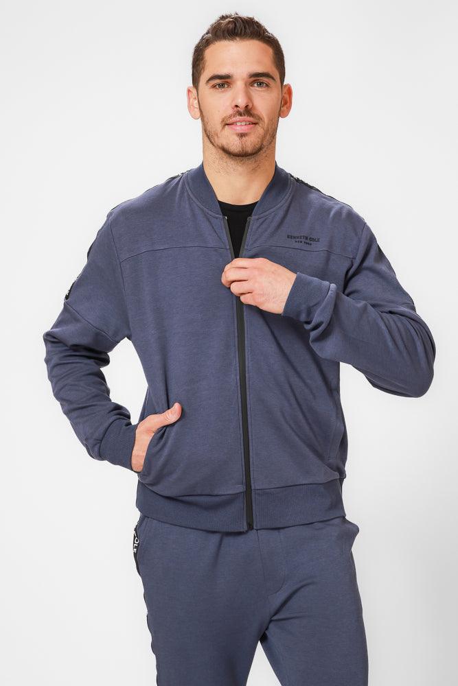 KENNETH COLE - ג'קט דנים שחור עם כיתוב לוגו בכתף - MASHBIR//365