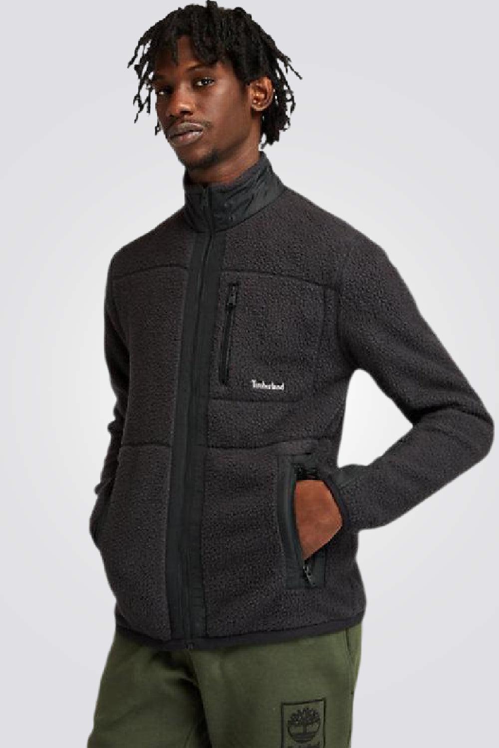 TIMBERLAND - ג'קט פליז SHERPA שחור - MASHBIR//365