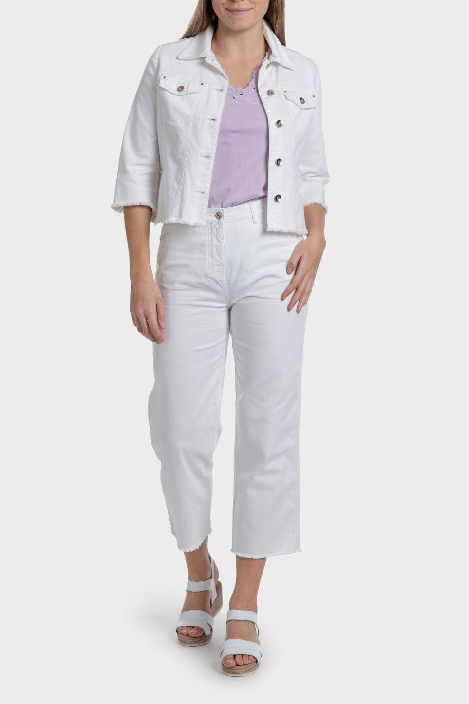 PUNT ROMA - ג'קט ג'ינס בצבע לבן - MASHBIR//365