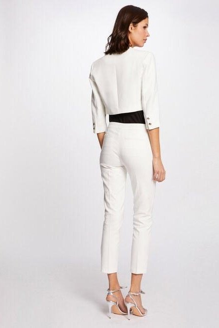 MORGAN - ג'קט גזרה ישרה בצבע אוף וויט - MASHBIR//365