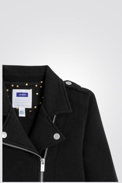 OKAIDI - ג'קט ילדות עם רוכסן אלכסוני בשחור - MASHBIR//365