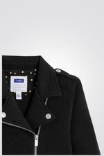 OKAIDI - ג'קט ילדות עם רוכסן אלכסוני בשחור - MASHBIR//365