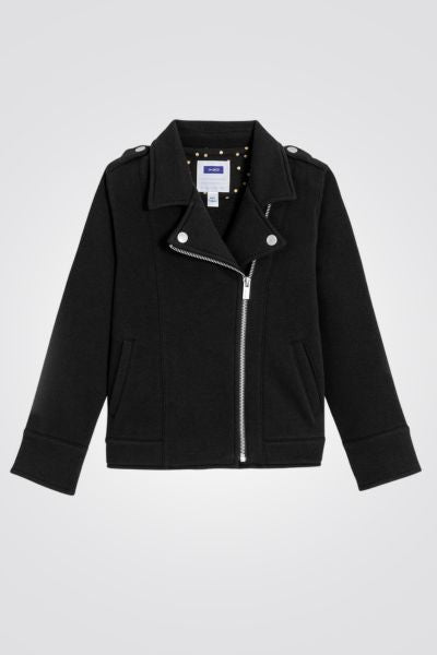 OKAIDI - ג'קט ילדות עם רוכסן אלכסוני בשחור - MASHBIR//365