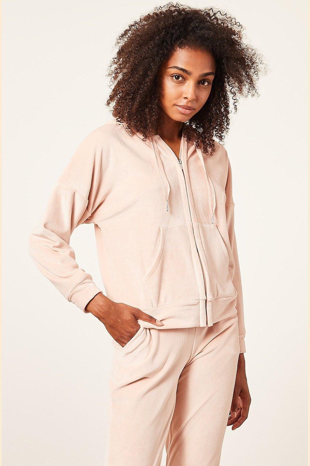 ETAM - ג'קט קפוצ'ון קטיפתי YED ורוד פודרה - MASHBIR//365