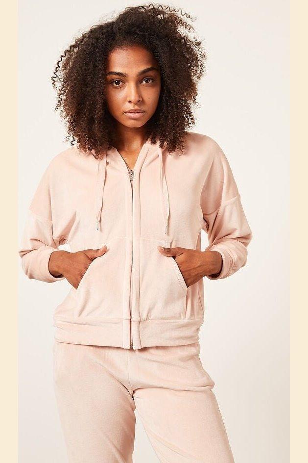 ETAM - ג'קט קפוצ'ון קטיפתי YED ורוד פודרה - MASHBIR//365