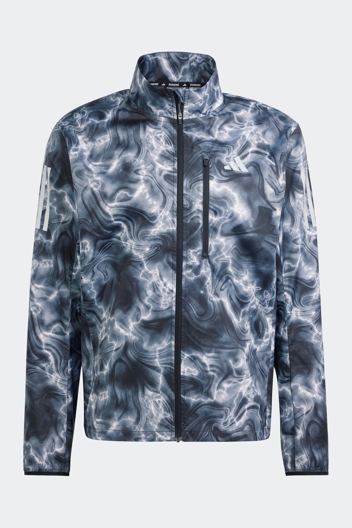 ADIDAS - ג'קט לגברים OWN THE RUN ALLOVER בצבע שחור ולבן - MASHBIR//365