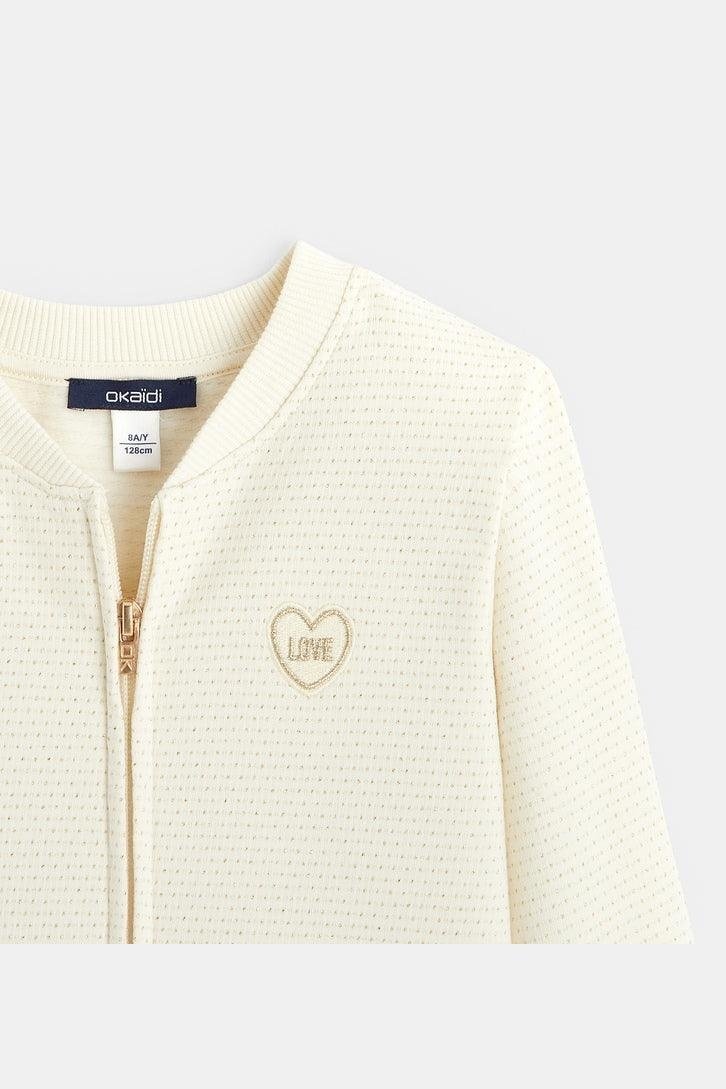 OKAIDI - ג'קט ליב הדפס נקודות בצבע בז' לילדות - MASHBIR//365