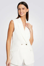 MORGAN - ג'קט ללא שרוולים בצבע לבן - MASHBIR//365