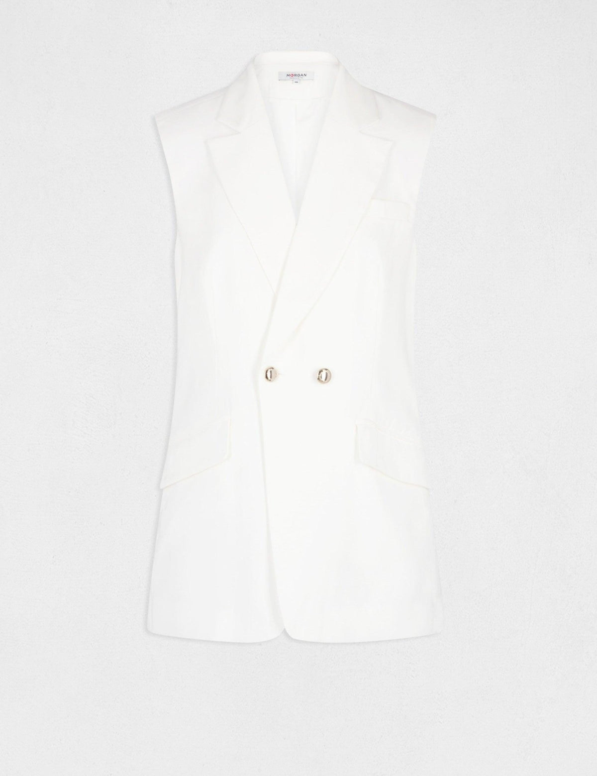 MORGAN - ג'קט ללא שרוולים בצבע לבן - MASHBIR//365