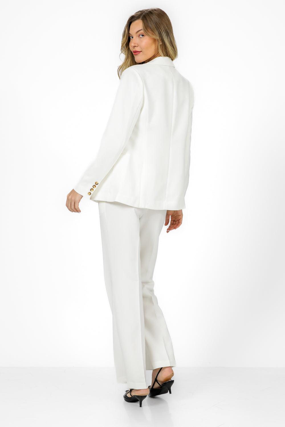 KENNETH COLE - ג'קט מחוייט 2 כפתורים בחזית בצבע לבן - MASHBIR//365