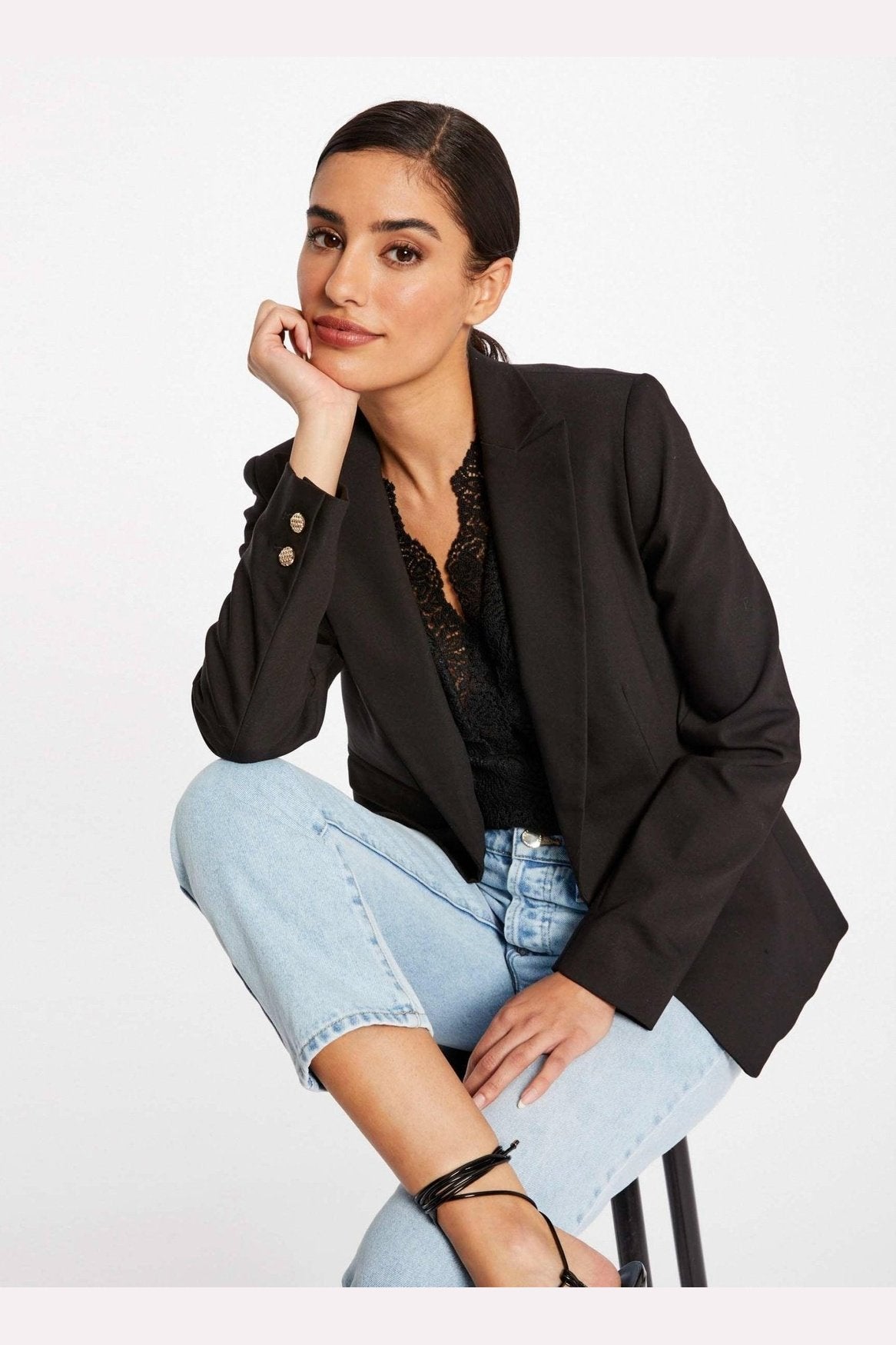 MORGAN - ג'קט מחוייט בצבע שחור - MASHBIR//365