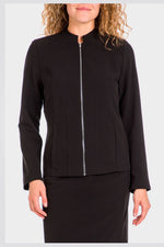 PUNT ROMA - ג'קט נשים צווארון עגול עם רוכסן בשחור - MASHBIR//365