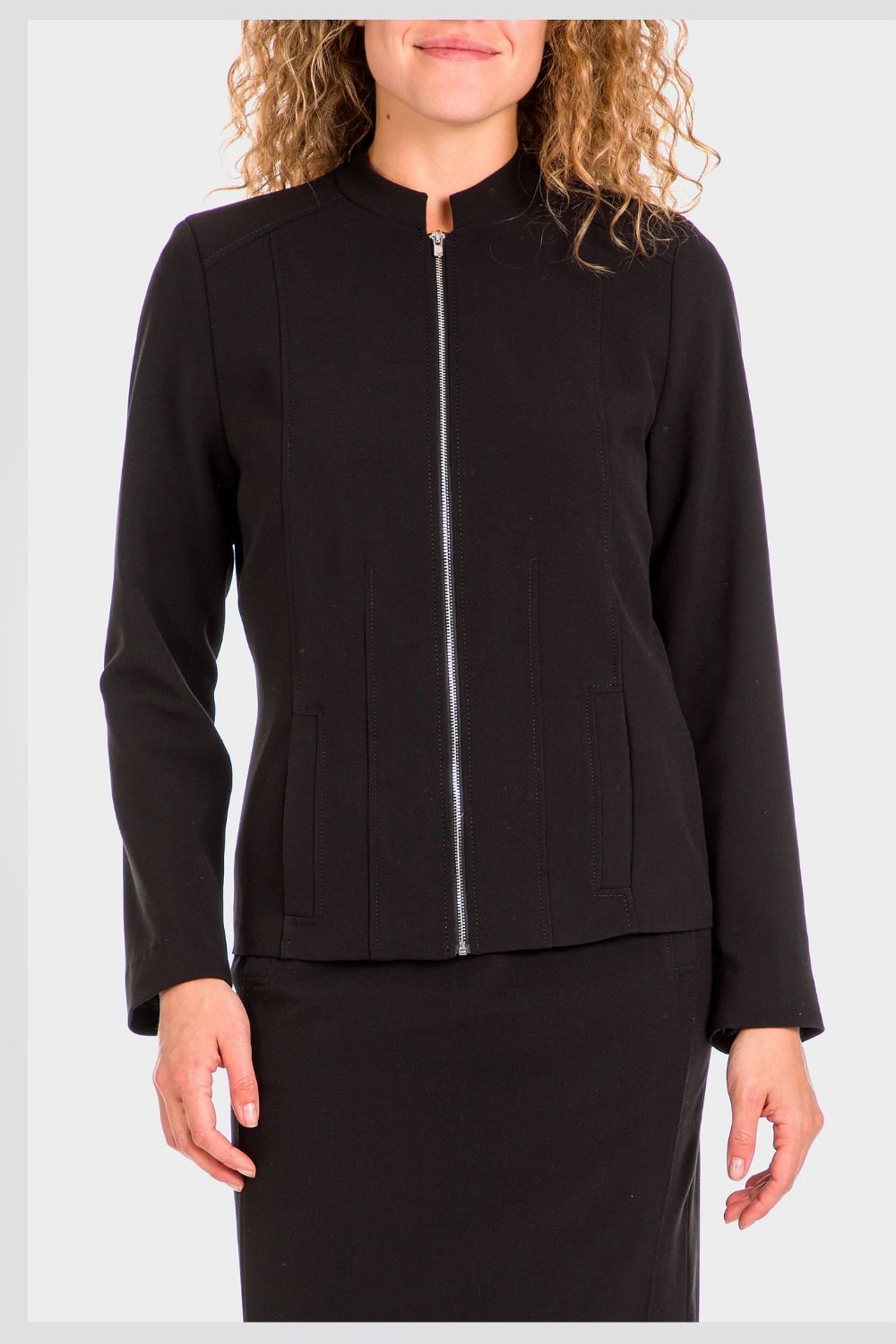 PUNT ROMA - ג'קט נשים צווארון עגול עם רוכסן בשחור - MASHBIR//365