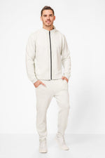 KENNETH COLE - ג'קט רוכסן בשילוב רשת בצבע קרם - MASHBIR//365