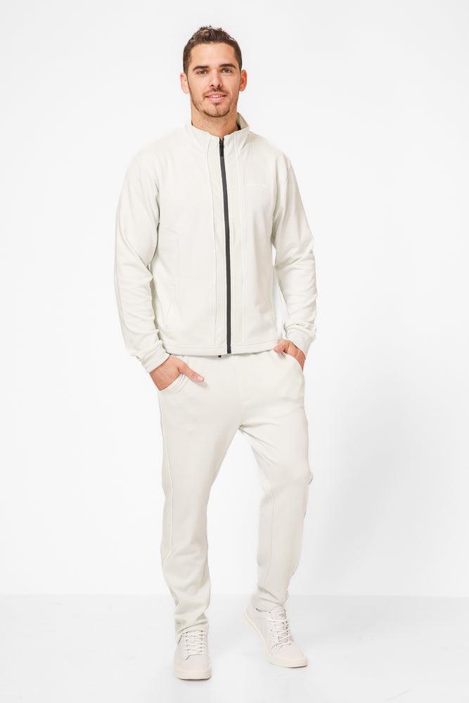 KENNETH COLE - ג'קט רוכסן בשילוב רשת בצבע קרם - MASHBIR//365