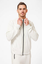 KENNETH COLE - ג'קט רוכסן בשילוב רשת בצבע קרם - MASHBIR//365