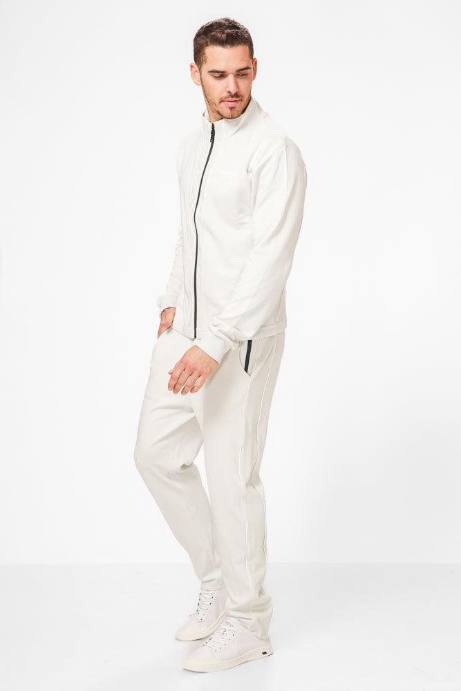 KENNETH COLE - ג'קט רוכסן בשילוב רשת בצבע קרם - MASHBIR//365