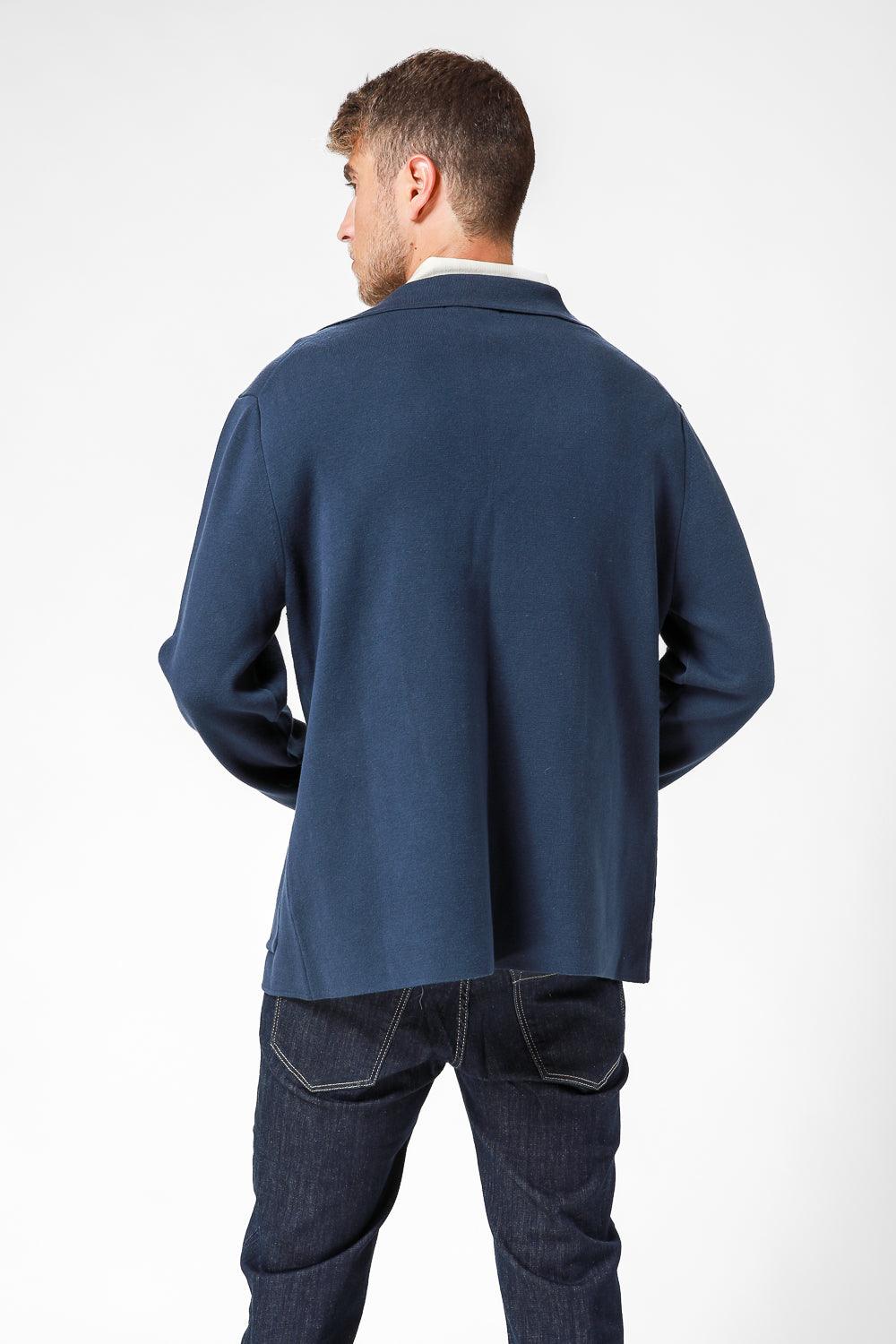 KENNETH COLE - ג'קט סריג עם כיסים בצבע נייבי - MASHBIR//365