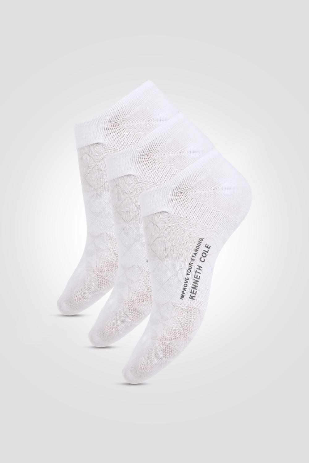 KENNETH COLE - גרבי סניקרס חלקות לנשים בצבע שחור ולבן - MASHBIR//365