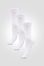 KENNETH COLE - גרביים גבוהות חלקות לנשים בצבע שחור לבן ואפור - MASHBIR//365