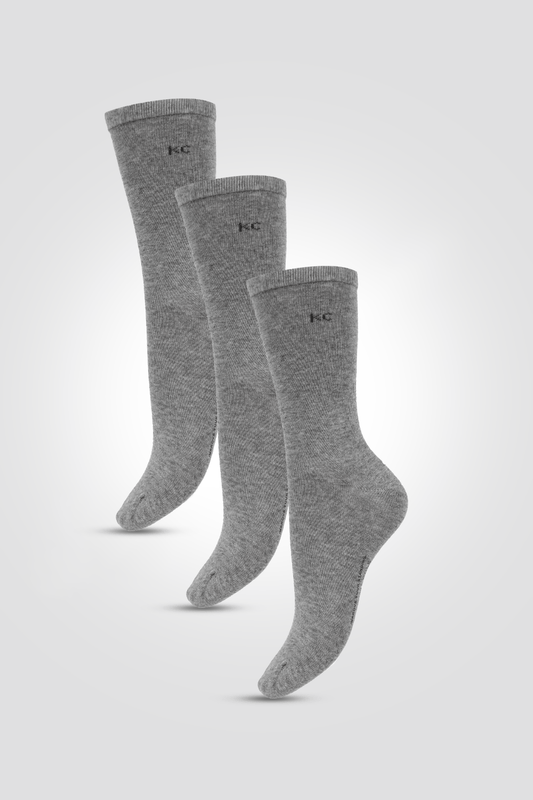 KENNETH COLE - גרביים גבוהות חלקות לנשים בצבע שחור לבן ואפור - MASHBIR//365