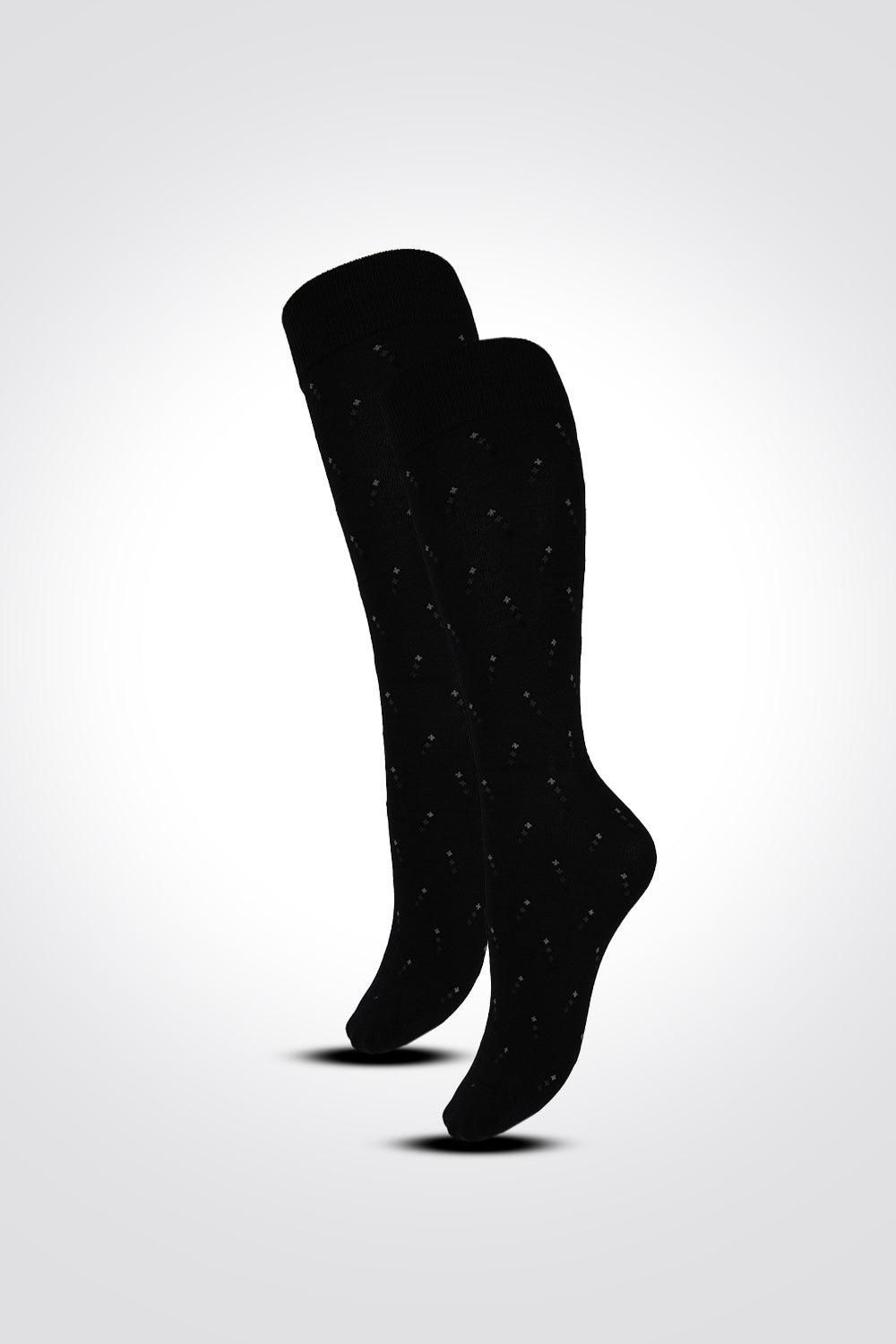 DELTA - גרביים לגבר מכותנה ממורצרת שחור-נקודות - MASHBIR//365