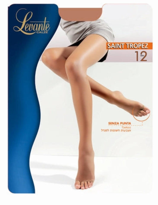 Levante - גרביון אצבעות חשופות 12 דנייר SAINT TROPEZ - MELON צבע גוף בהיר - MASHBIR//365