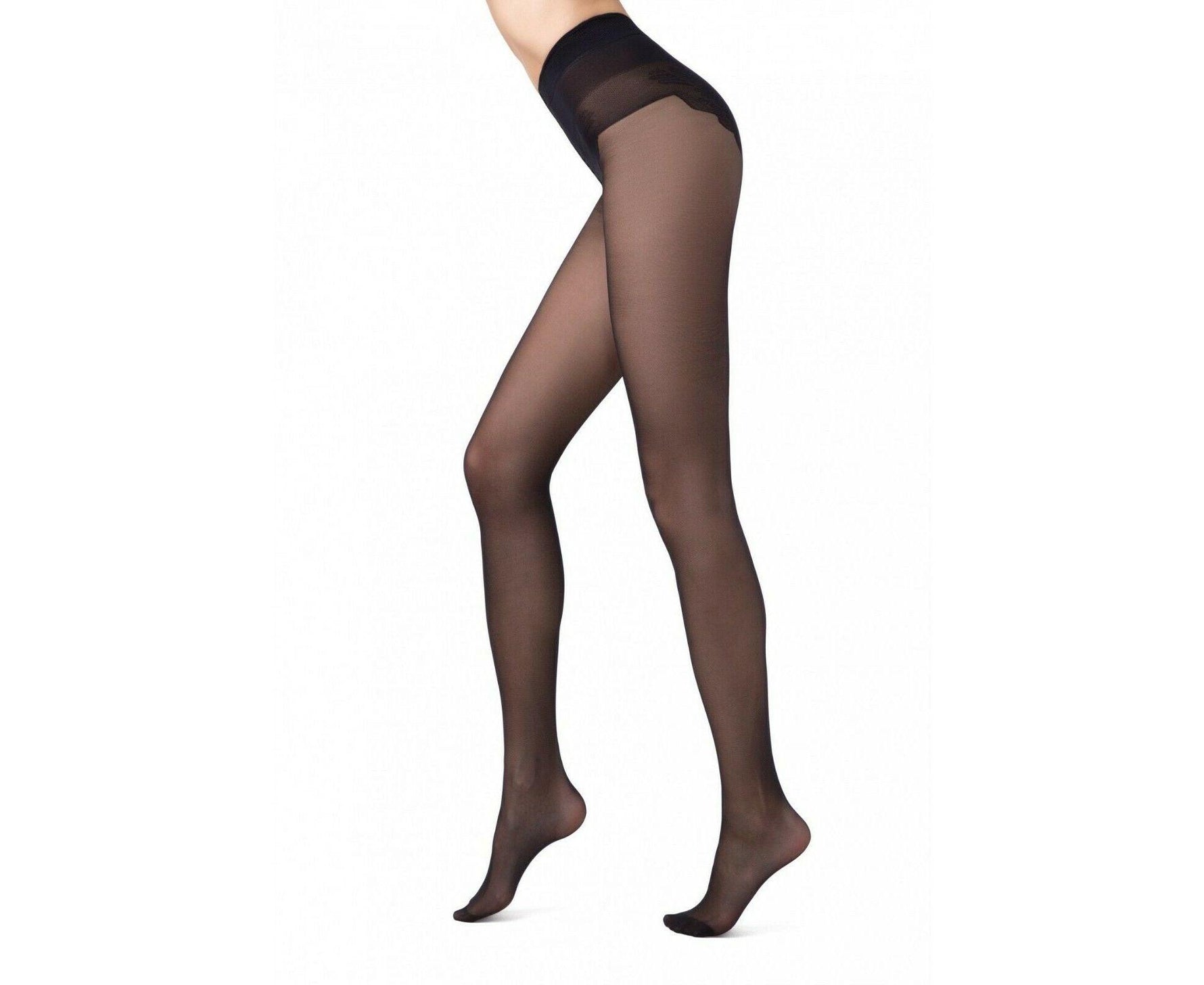 Conte - גרביון דק מעוטר BIKINI 20 דנייר - שחור - MASHBIR//365