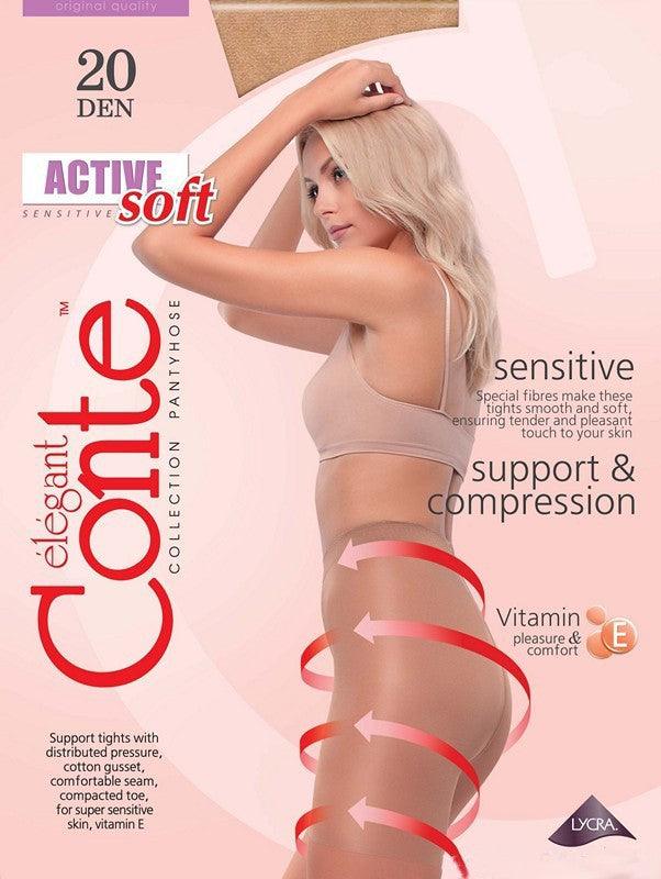 Conte - גרביון מעצב ACTIVE SOFT 20 דנייר - שחור - MASHBIR//365