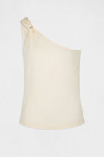 MORGAN - גופיה א-סימטרית בצבע OFF WHITE לנשים - MASHBIR//365