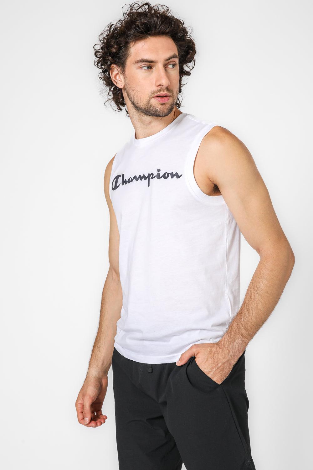 CHAMPION - גופיה SLEEVELESS CREWNECK בצבע לבן - MASHBIR//365