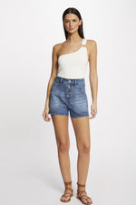 MORGAN - גופיה כתף אחת בצבע לבן - MASHBIR//365