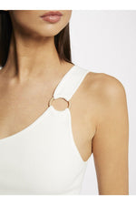 MORGAN - גופיה כתף אחת בצבע לבן - MASHBIR//365