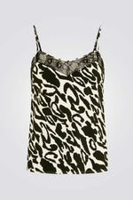 MORGAN - גופייה בהדפס זברה עם סגירת תחרה - MASHBIR//365