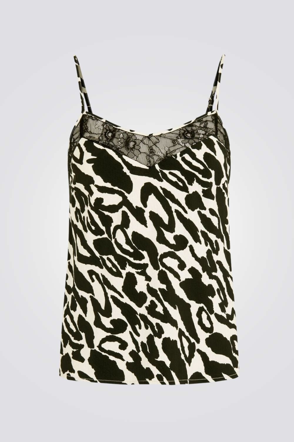 MORGAN - גופייה בהדפס זברה עם סגירת תחרה - MASHBIR//365