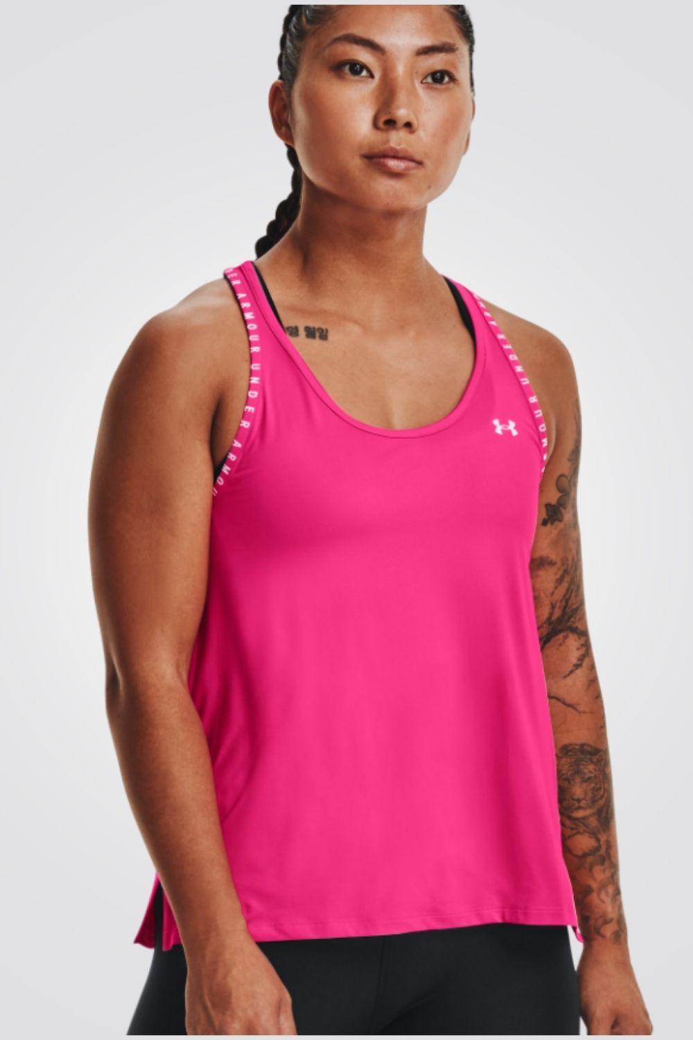 UNDER ARMOUR - גופייה Knockout Tank בצבע ורוד - MASHBIR//365