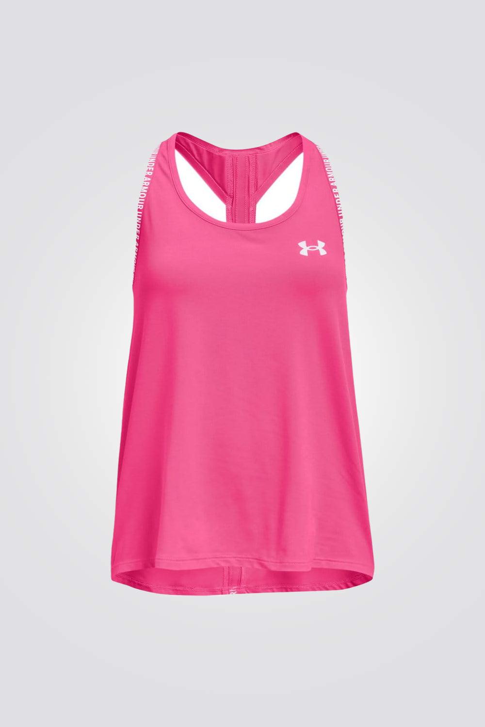 UNDER ARMOUR - גופייה לילדות SS22 UA Knockout Tank בצבע ורוד - MASHBIR//365
