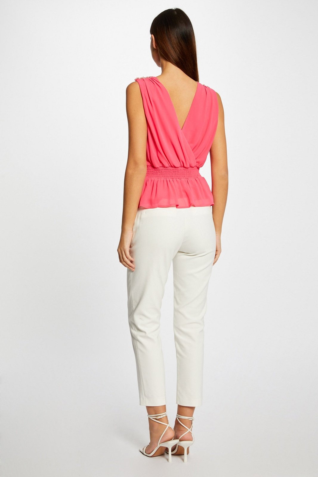 MORGAN - גופייה עם פרטי שרשרת בצבע ורוד - MASHBIR//365