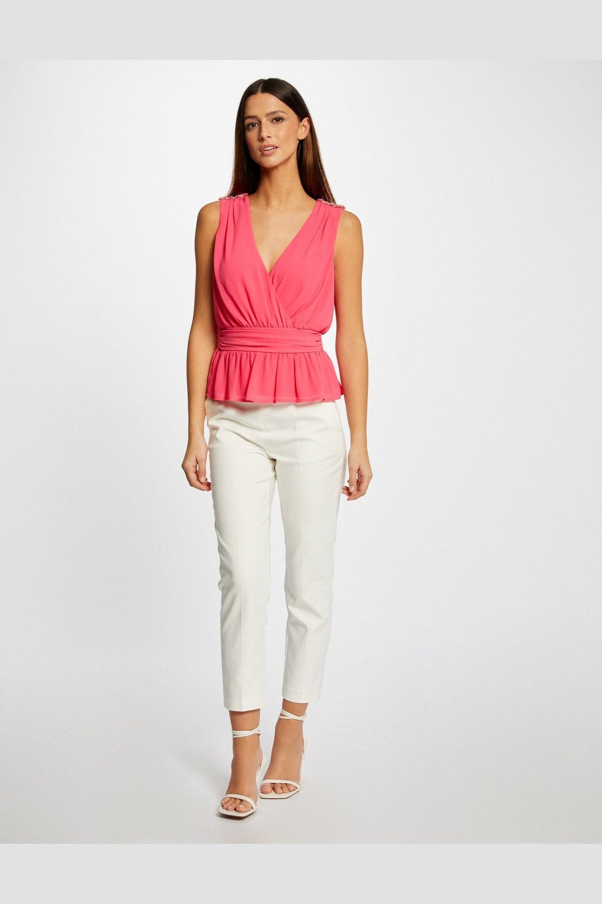 MORGAN - גופייה עם פרטי שרשרת בצבע ורוד - MASHBIR//365