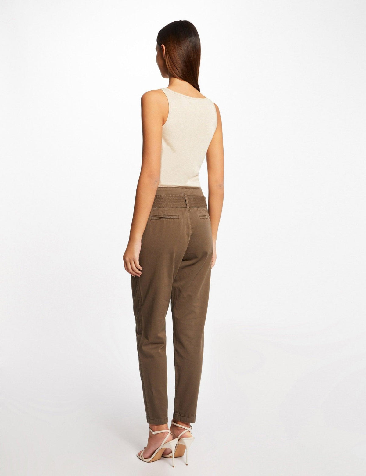 MORGAN - גופייה עם רצועות אבזם בצבע בז' - MASHBIR//365