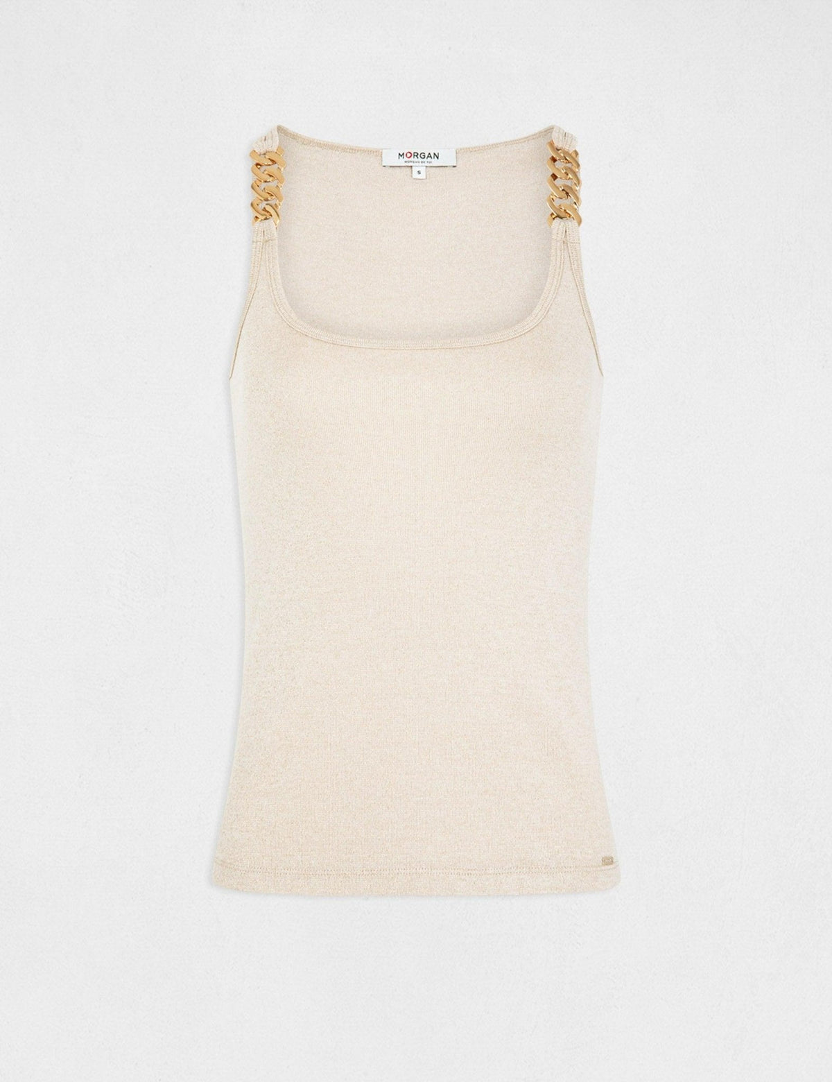 MORGAN - גופייה עם רצועות אבזם בצבע בז' - MASHBIR//365