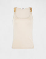 MORGAN - גופייה עם רצועות אבזם בצבע בז' - MASHBIR//365