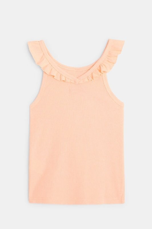 OKAIDI - גופייה עם צווארון מסולסל לילדות בצבע רוז - MASHBIR//365