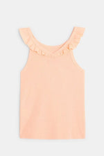 OKAIDI - גופייה עם צווארון מסולסל לילדות בצבע רוז - MASHBIR//365