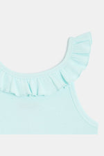 OKAIDI - גופייה עם צווארון מסולסל לילדות בצבע תכלת - MASHBIR//365