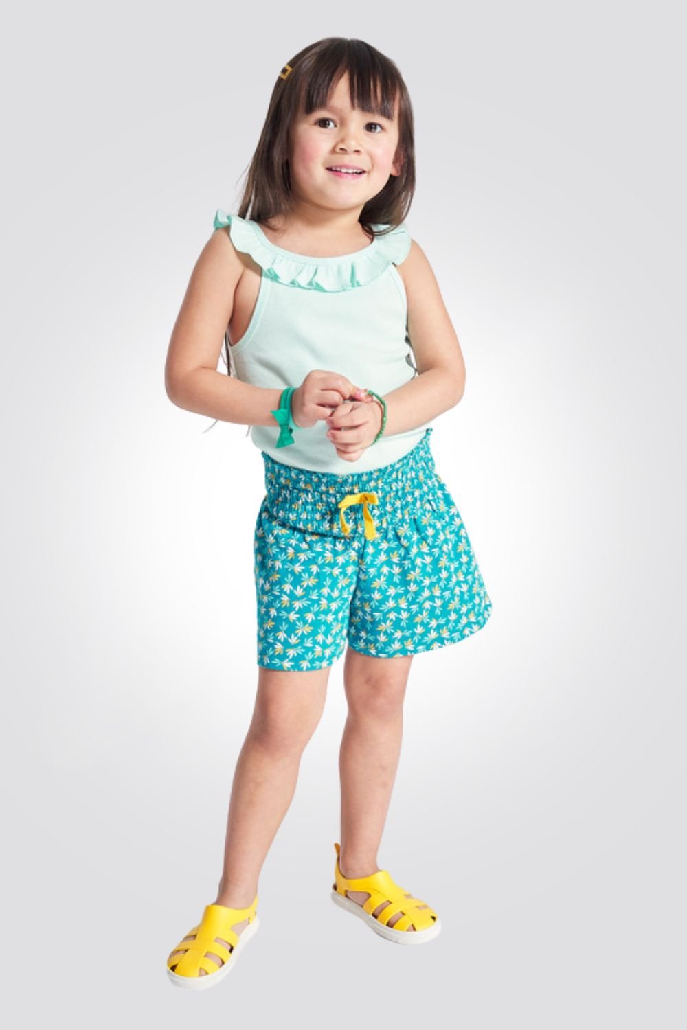 OKAIDI - גופייה עם צווארון מסולסל לילדות בצבע תכלת - MASHBIR//365