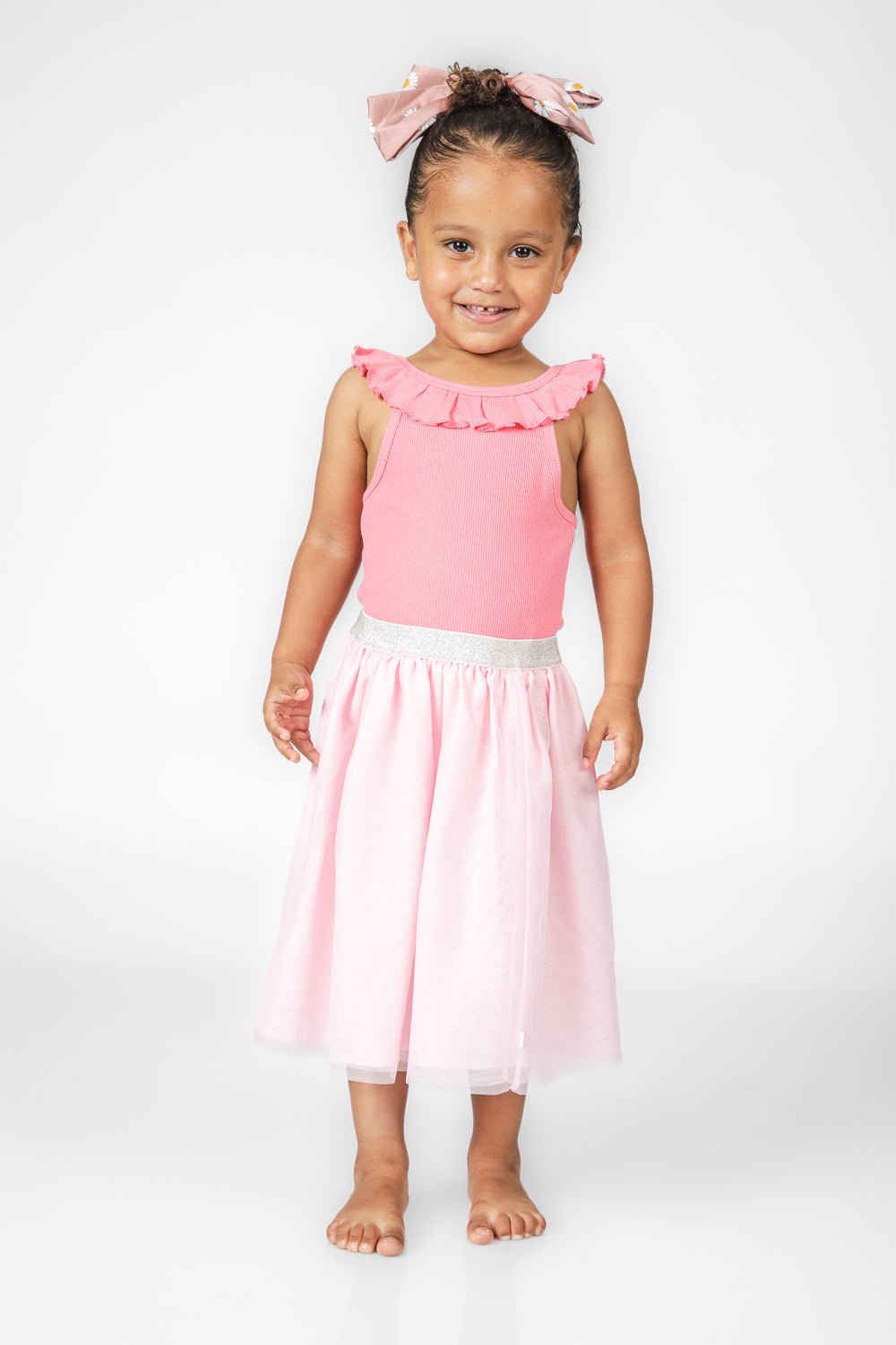 OKAIDI - גופייה עם צווארון מסולסל לילדות בצבע ורוד - MASHBIR//365