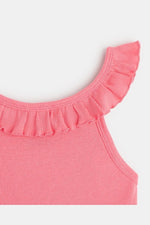 OKAIDI - גופייה עם צווארון מסולסל לילדות בצבע ורוד - MASHBIR//365