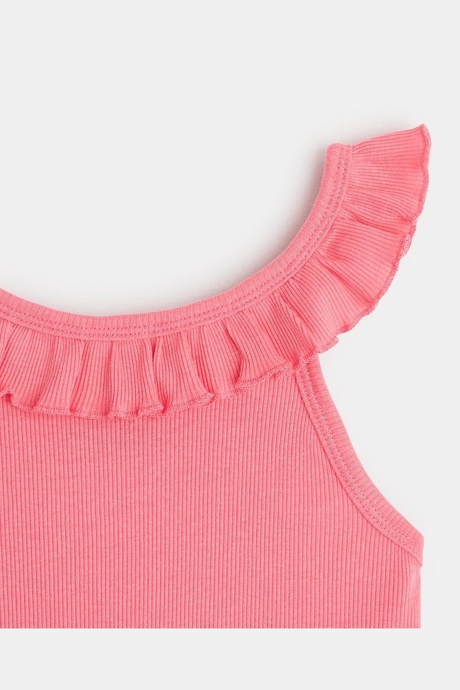 OKAIDI - גופייה עם צווארון מסולסל לילדות בצבע ורוד - MASHBIR//365