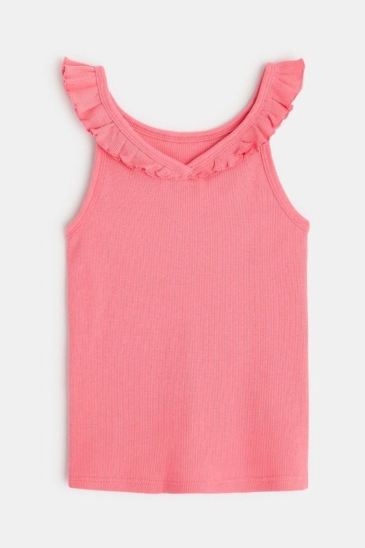 OKAIDI - גופייה עם צווארון מסולסל לילדות בצבע ורוד - MASHBIR//365